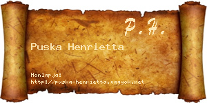 Puska Henrietta névjegykártya