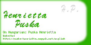 henrietta puska business card